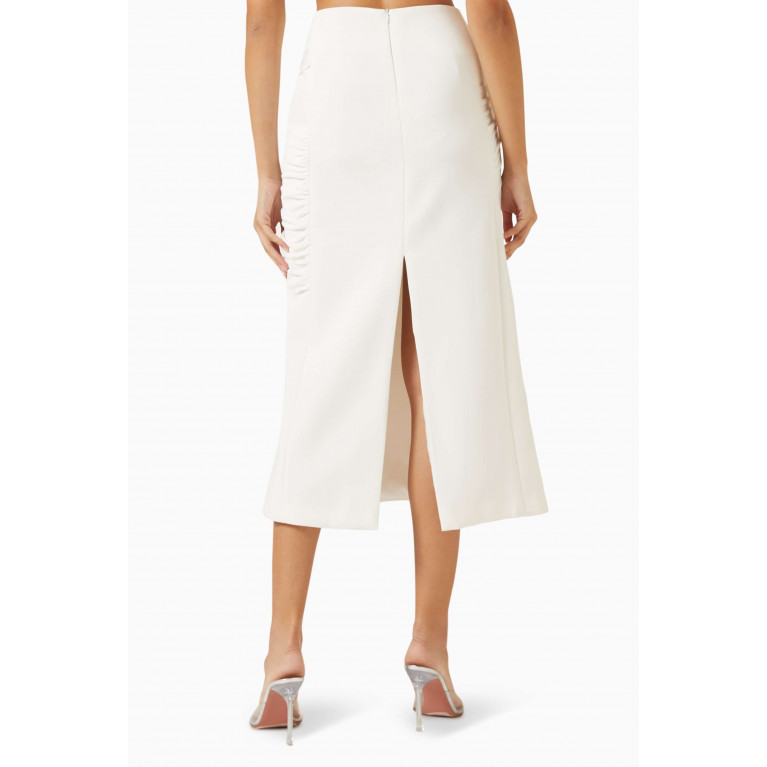 CHATS by C.Dam - A-shape Asymmetrical Midi Skirt White