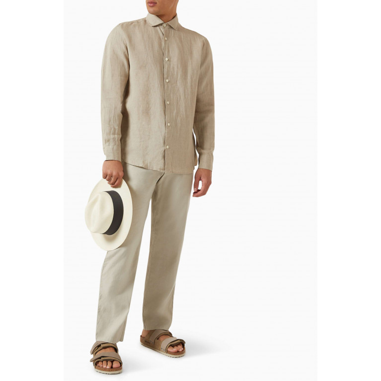Frescobol Carioca - Mendes Trousers in Stretch Linen-cotton Blend