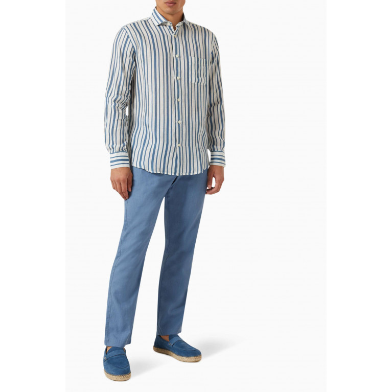 Frescobol Carioca - Emilio Shirt in Linen Blue