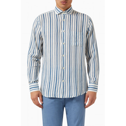 Frescobol Carioca - Emilio Shirt in Linen Blue