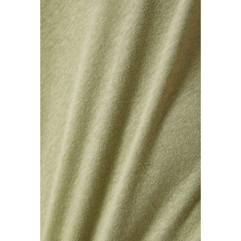 Frescobol Carioca - Lucio T-shirt in Linen-cotton Blend Green
