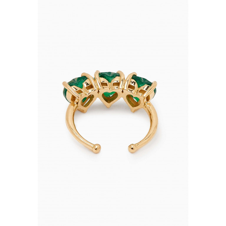Dima Jewellery - Emerald Single Ear Cuff in 18kt Yellow Gold
