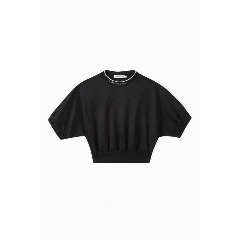 Calvin Klein - Logo Waisted Top in Stretch Polyester Interlock