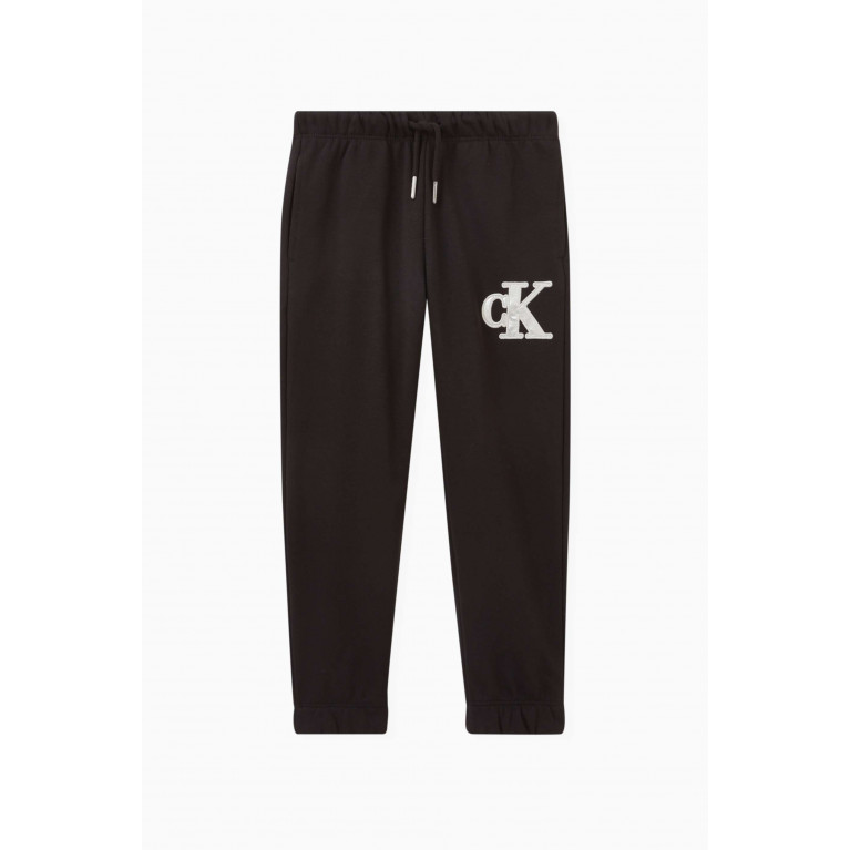 Calvin Klein - Metallic Monogram Sweatpants in Cotton-blend Black