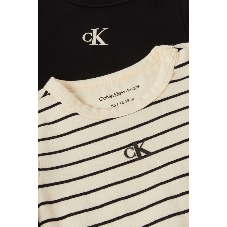 Calvin Klein - Logo Bodysuit in Stretch Cotton, Set of 2