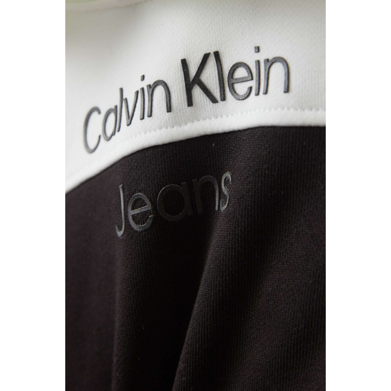 Calvin Klein - Colour-block Hoodie in Cotton-terry Black