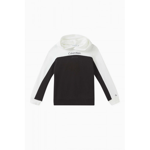 Calvin Klein - Colour-block Hoodie in Cotton-terry Black