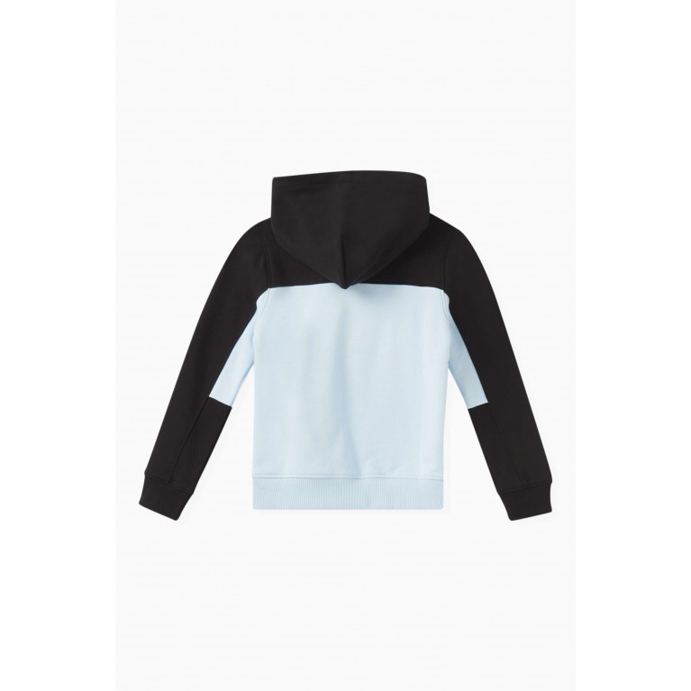 Calvin Klein - Colour-block Hoodie in Cotton-terry Blue