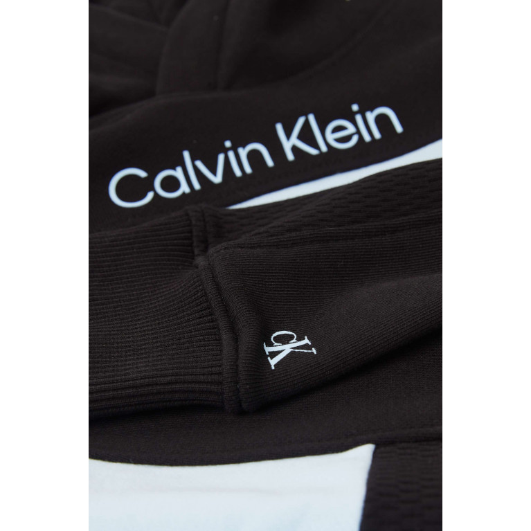 Calvin Klein - Colour-block Hoodie in Cotton-terry Blue