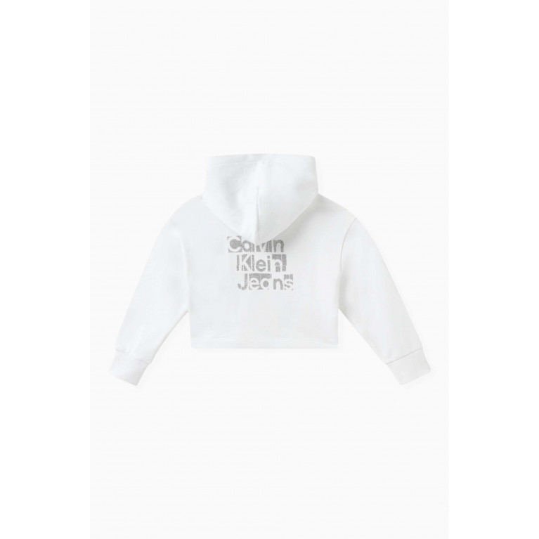 Calvin Klein - Graphic Logo Print Hoodie in Cotton White