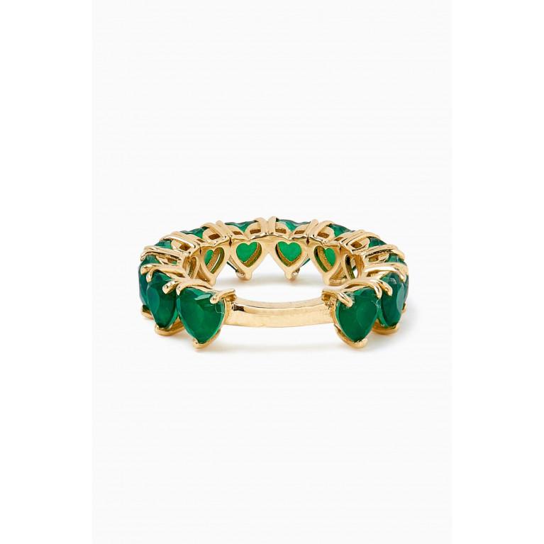 Dima Jewellery - Emerald Eternity Ring in 18kt Yellow Gold
