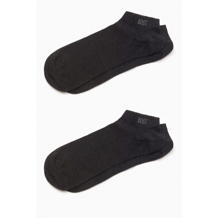 Boss - Ankle Socks in Stretch Cotton Blend, Set of 2
