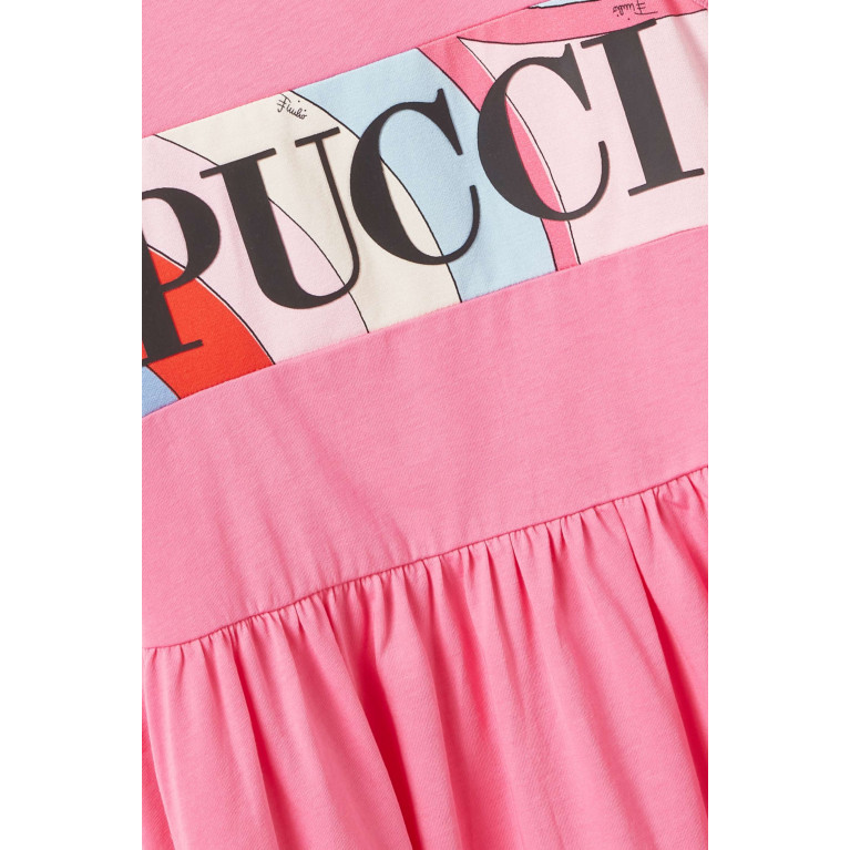 Emilio Pucci - Logo-print Sleeveless Dress in Cotton