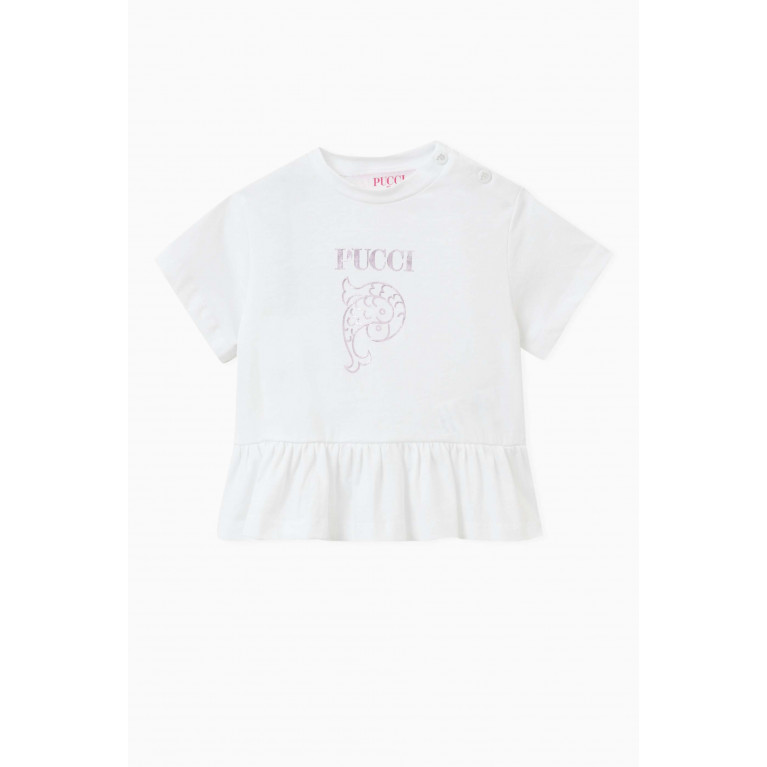 Emilio Pucci - Logo Peplum T-shirt in Cotton-jersey