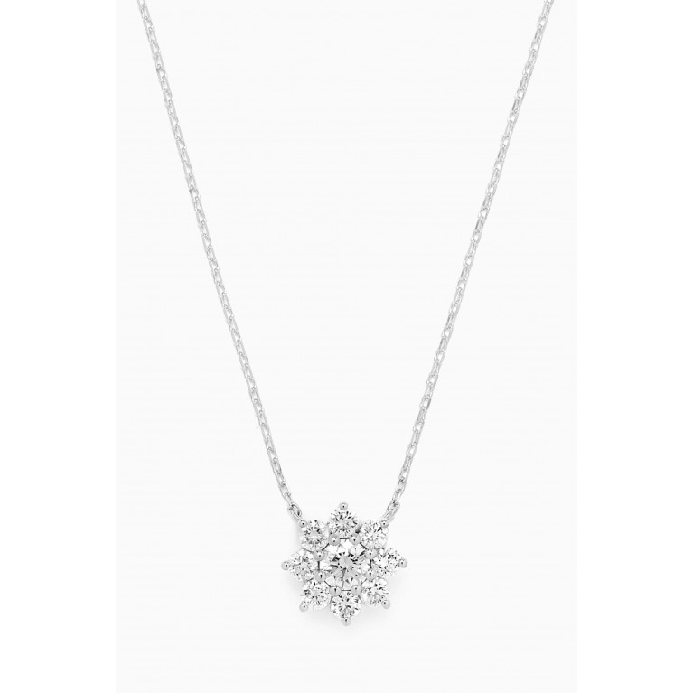 Fergus James - Flower Diamond Necklace in 18kt White Gold