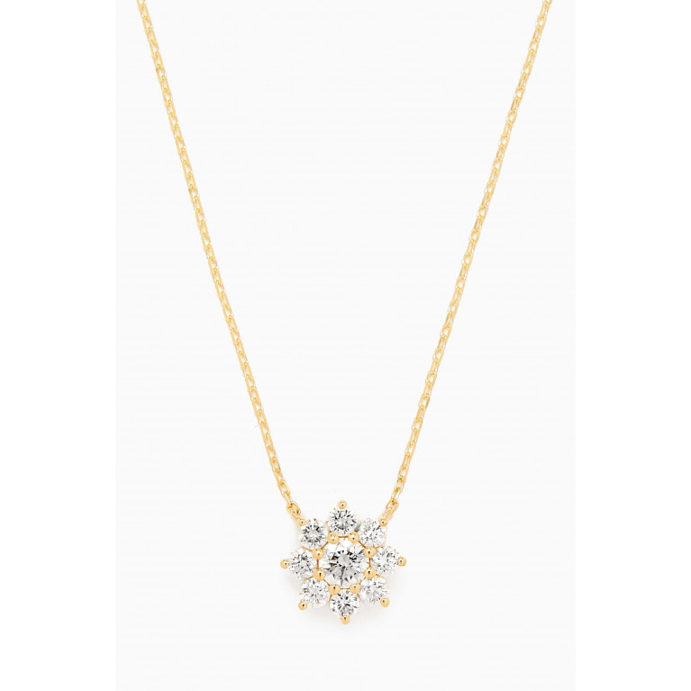 Fergus James - Diamond Flower Pendant Necklace in 18kt Gold