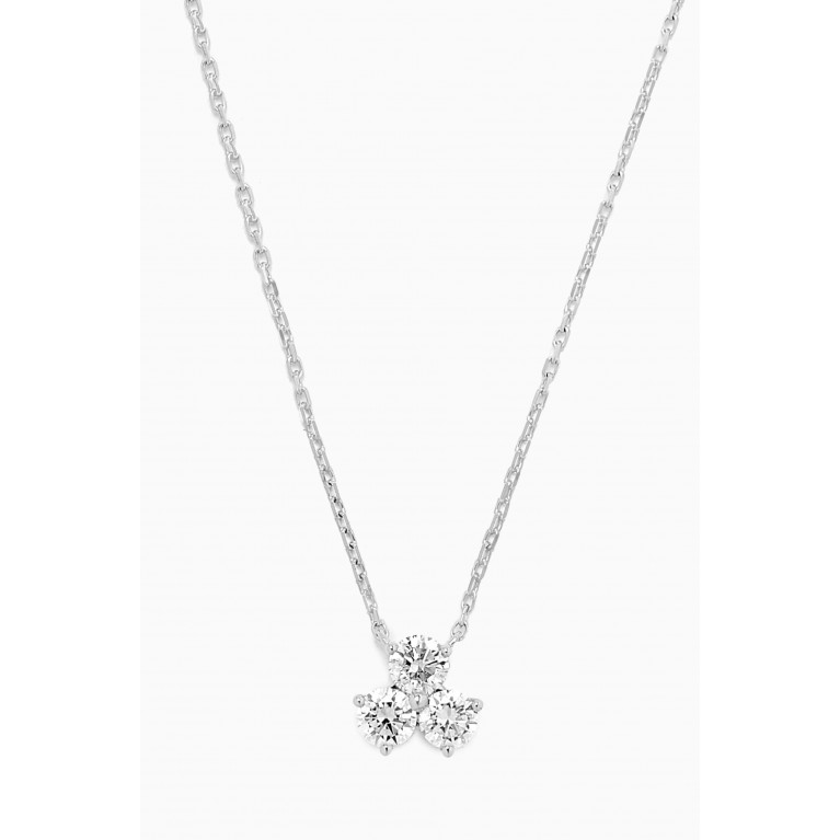 Fergus James - Diamond Cluster Pendant Necklace in 18kt White Gold