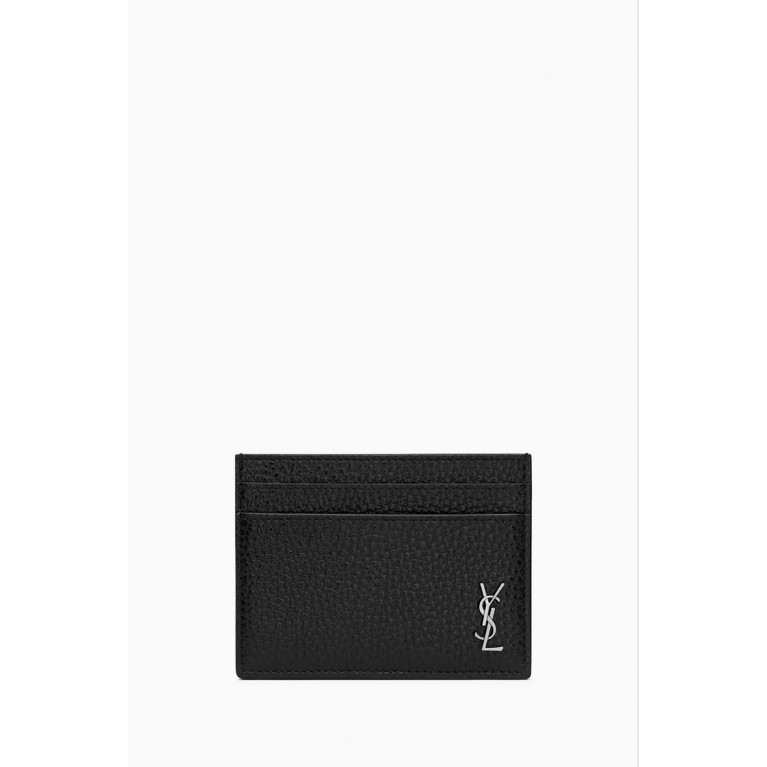 Saint Laurent - Tiny Monogram Card Case in Grained Leather