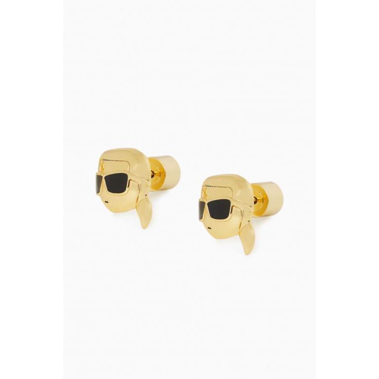 Karl Lagerfeld - K/Ikonik 2.0 Stud Earrings in Gold-plated Brass