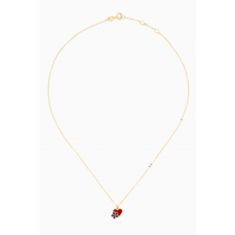 Damas - Ara Bella Floral Heart Necklace in 18kt Gold