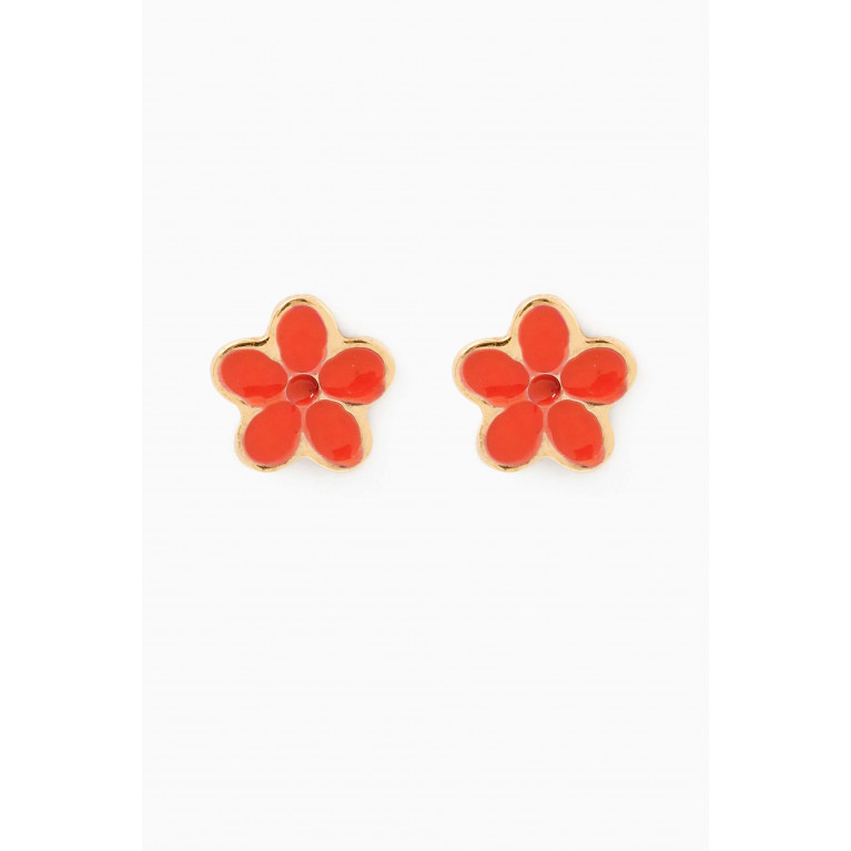 Damas - Ara Bella Jasmine Stud Earrings in 18kt Gold Orange