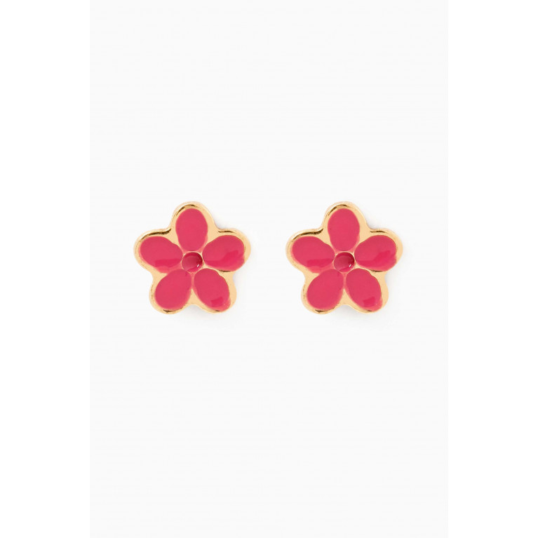 Damas - Ara Bella Jasmine Stud Earrings in 18kt Gold Pink