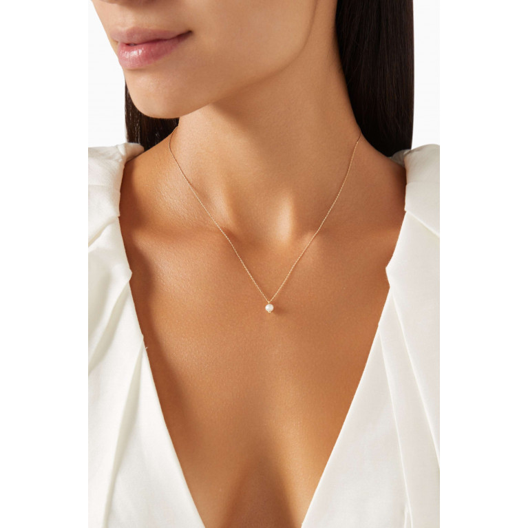 M's Gems - Pearl Pendant Necklace in 18kt Gold