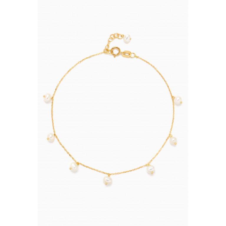 M's Gems - Pearl Charm Bracelet in 18kt Gold