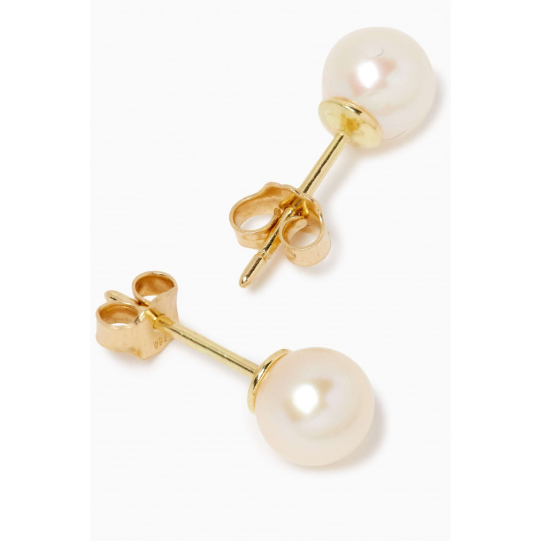 M's Gems - Aurora Pearl Stud Earrings in 18kt Gold