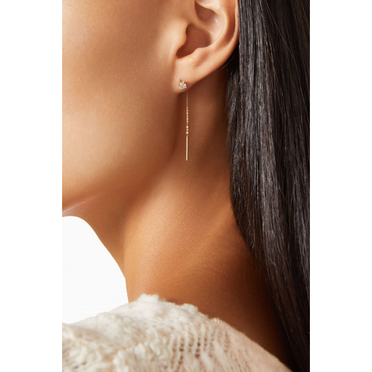 M's Gems - Everly Crystal Thred Earrings in 18kt Gold