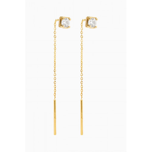 M's Gems - Everly Crystal Thred Earrings in 18kt Gold