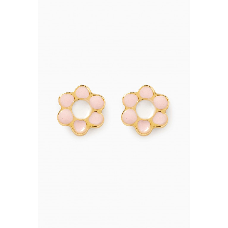 Damas - Ara Bella Flower Stud Earrings in 18kt Gold