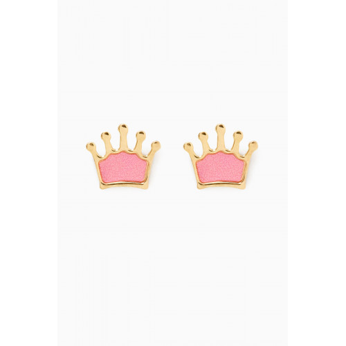 Damas - Ara Bella Crown Heart Earrings in 18kt Gold