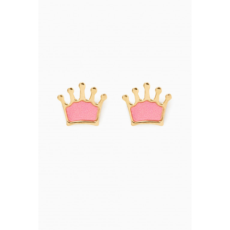 Damas - Ara Bella Crown Heart Earrings in 18kt Gold