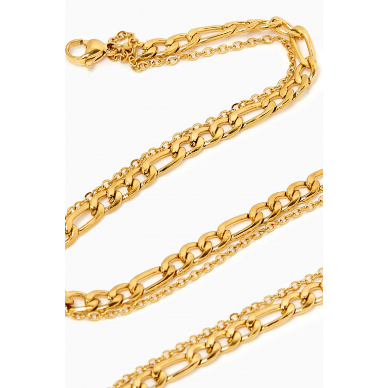 The Jewels Jar - Duo Layered Necklace in 18k Gold-plated Stainless Steel
