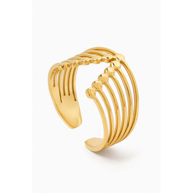 The Jewels Jar - Valentina Open Ring in 18kt Gold-plated Stainless Steel