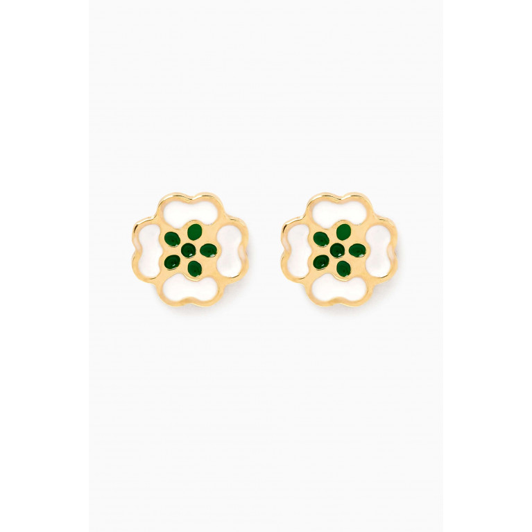 Damas - Ara Bella Clover Stud Earrings in 18kt Gold