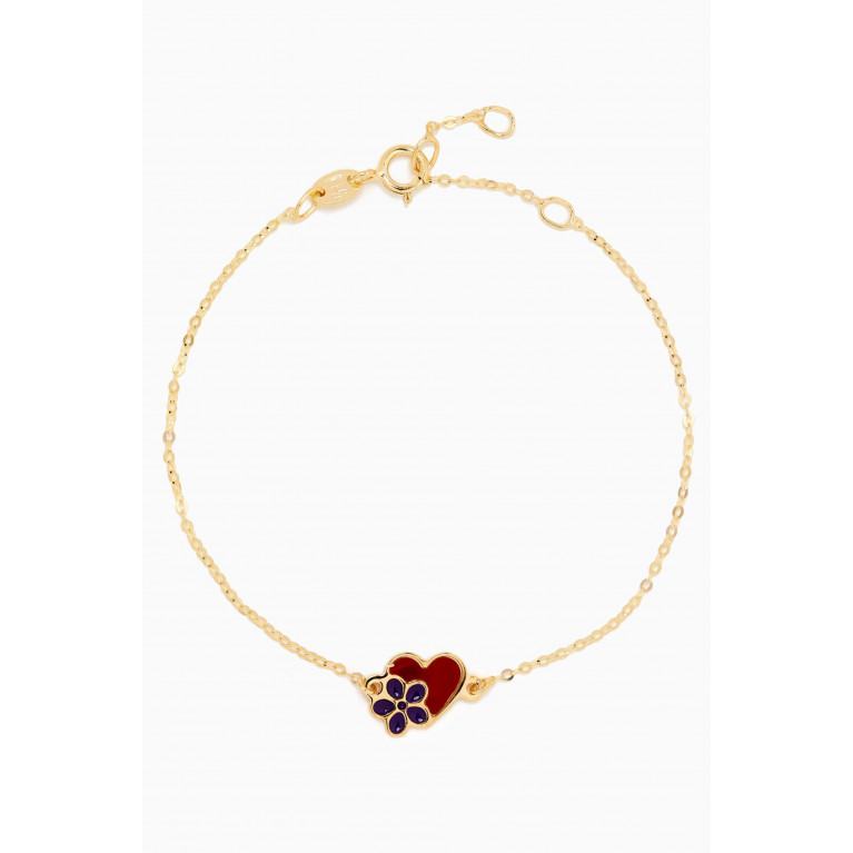 Damas - Ara Bella Floral Heart Bracelet in 18kt Gold