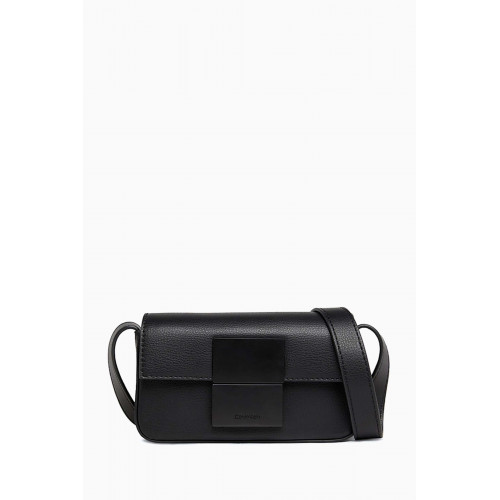 Calvin Klein - Iconic Plaque Camera Bag in Pebbled Faux Leather