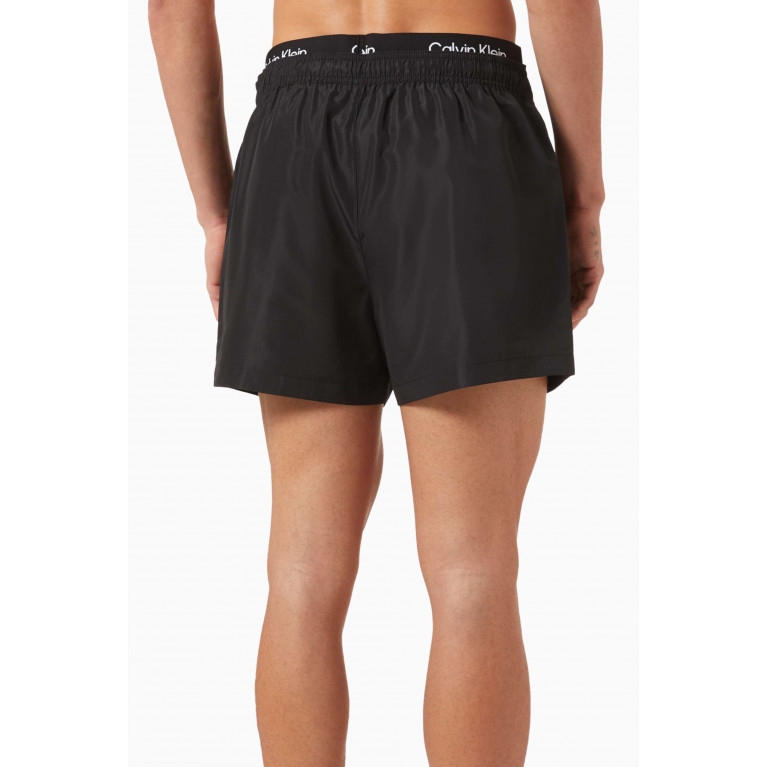 Calvin Klein - Double Waistband Drawstring Swim Shorts in Polyester