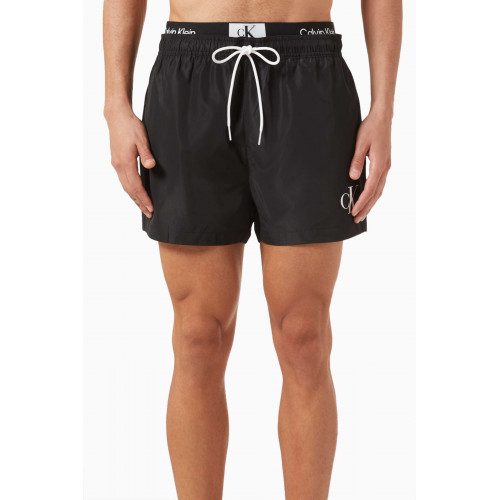 Calvin Klein - Double Waistband Drawstring Swim Shorts in Polyester