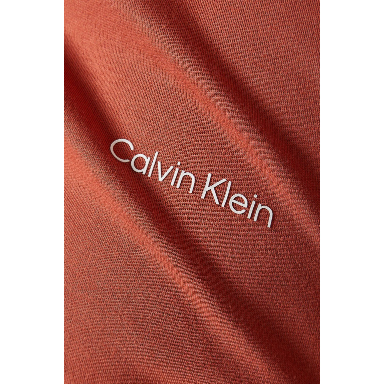 Calvin Klein - Micro Logo T-shirt in Organic Cotton-blend Brown