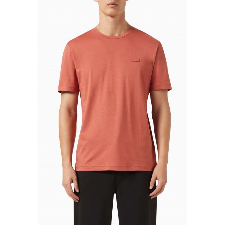 Calvin Klein - Micro Logo T-Shirt in Cotton Brown
