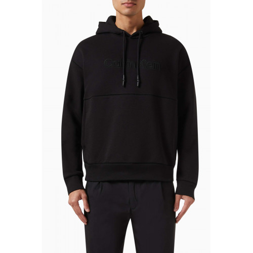 Calvin Klein - Logo Hoodie in Cotton Blend Black