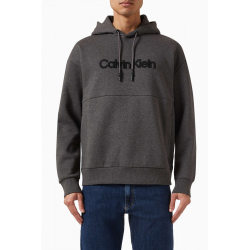 Calvin Klein - Logo Hoodie in Cotton Blend Grey