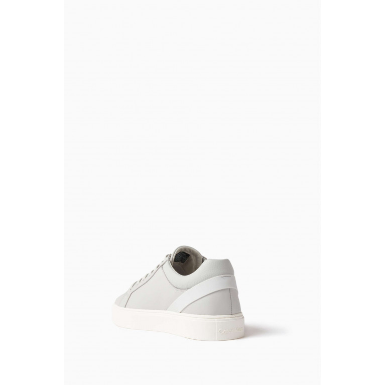 Calvin Klein - Archive Stripe Low Top Sneakers in Leather Grey