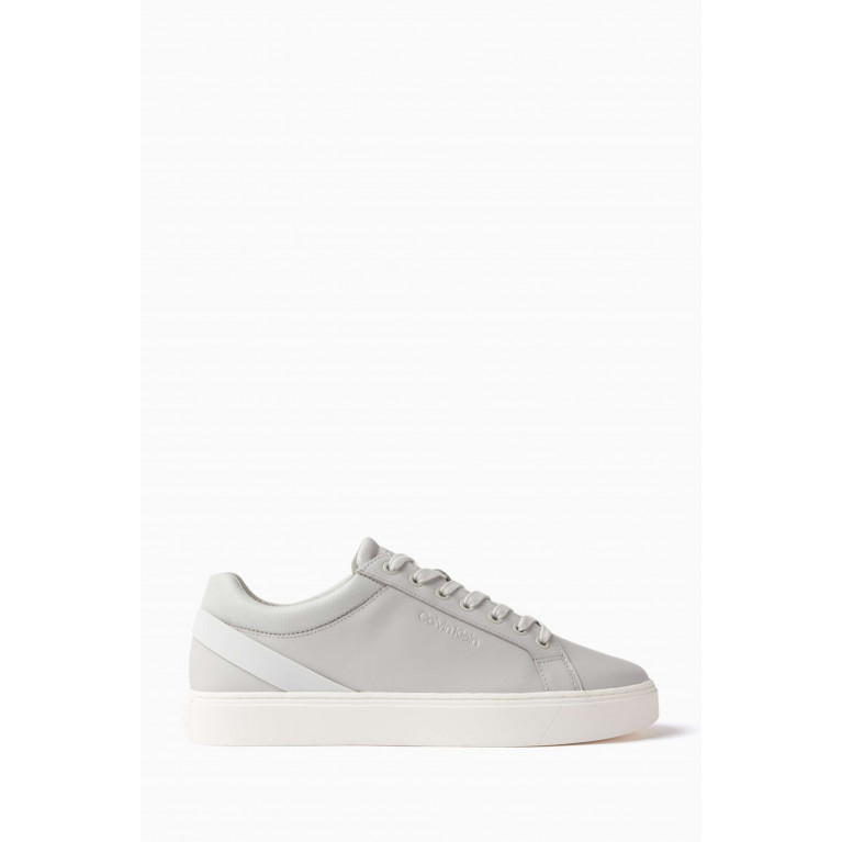 Calvin Klein - Archive Stripe Low Top Sneakers in Leather Grey