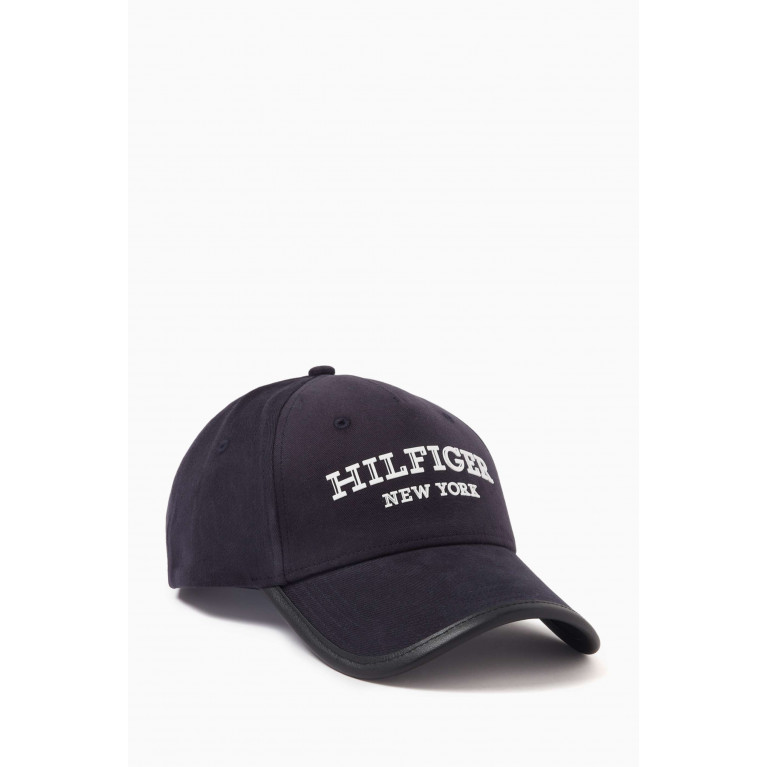 Tommy Hilfiger - Monotype Stacked Logo Baseball Cap in Cotton Blue