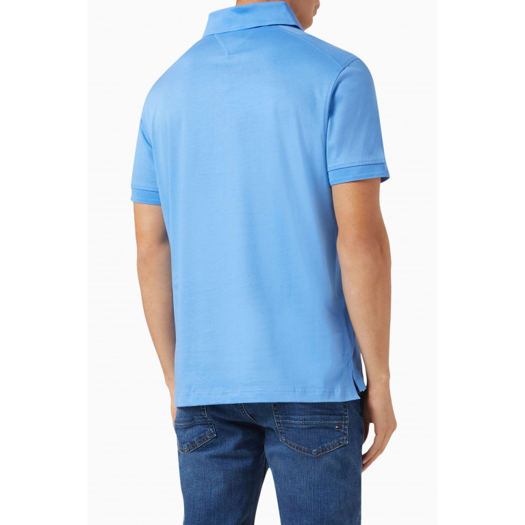 Tommy Hilfiger - Mercerized Slim-fit Polo T-shirt in Cotton-jersey Blue