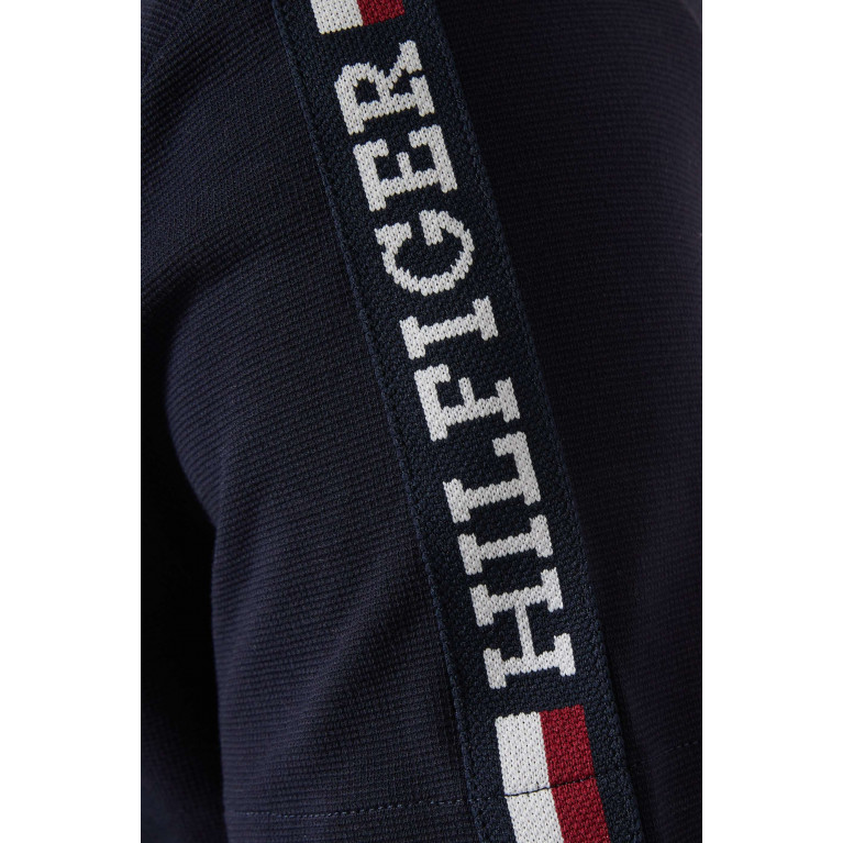 Tommy Hilfiger - Global Stripe Monotype Polo Shirt in Cotton Pique Blue
